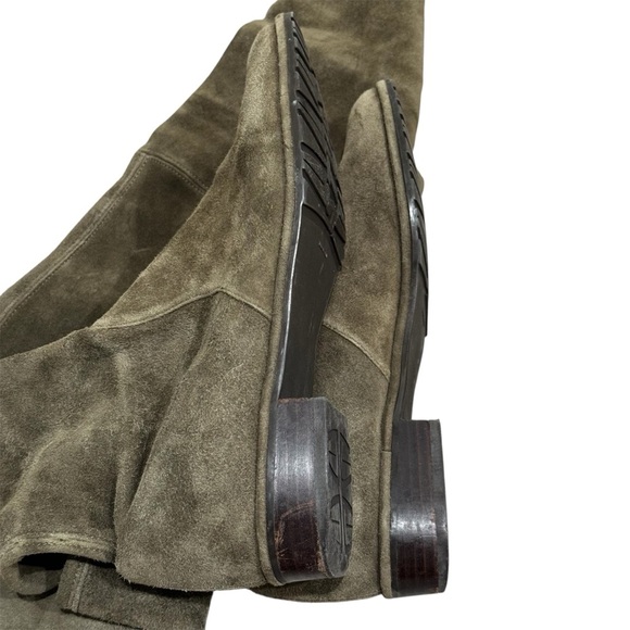 Stuart Weitzman Lowland Olive Green Suede Over the Knee Flat Boots Size 7.5 - Picture 6 of 9